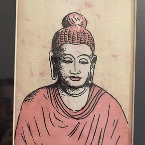Indian Silk Painting Buddha Art Buddhist Art framed art handmade office art